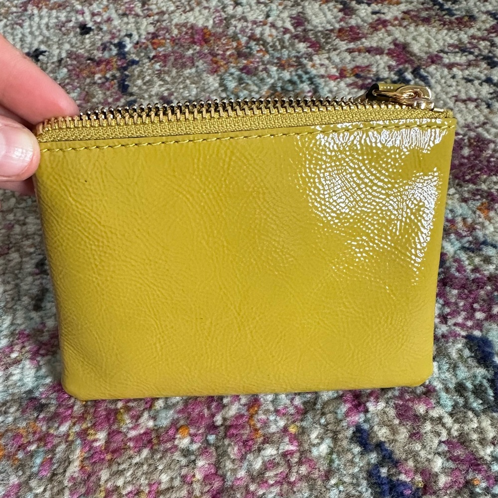 Madewell Citrone / Chartreuse Soft Patent Leather card case, coin purse